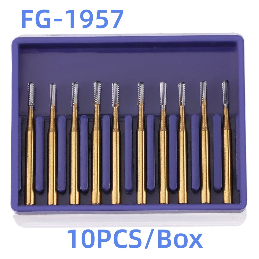 10 Pcs Dental Cutter Tungsten Steel Carbide Burs Crown Tooth Drill FG-1957
