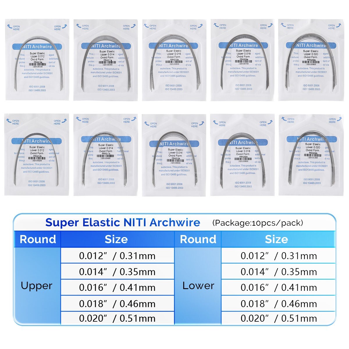 Dental Ortho Super Elastic Niti /Stainless Steel Arch Wire/Lingual Retainer Wire