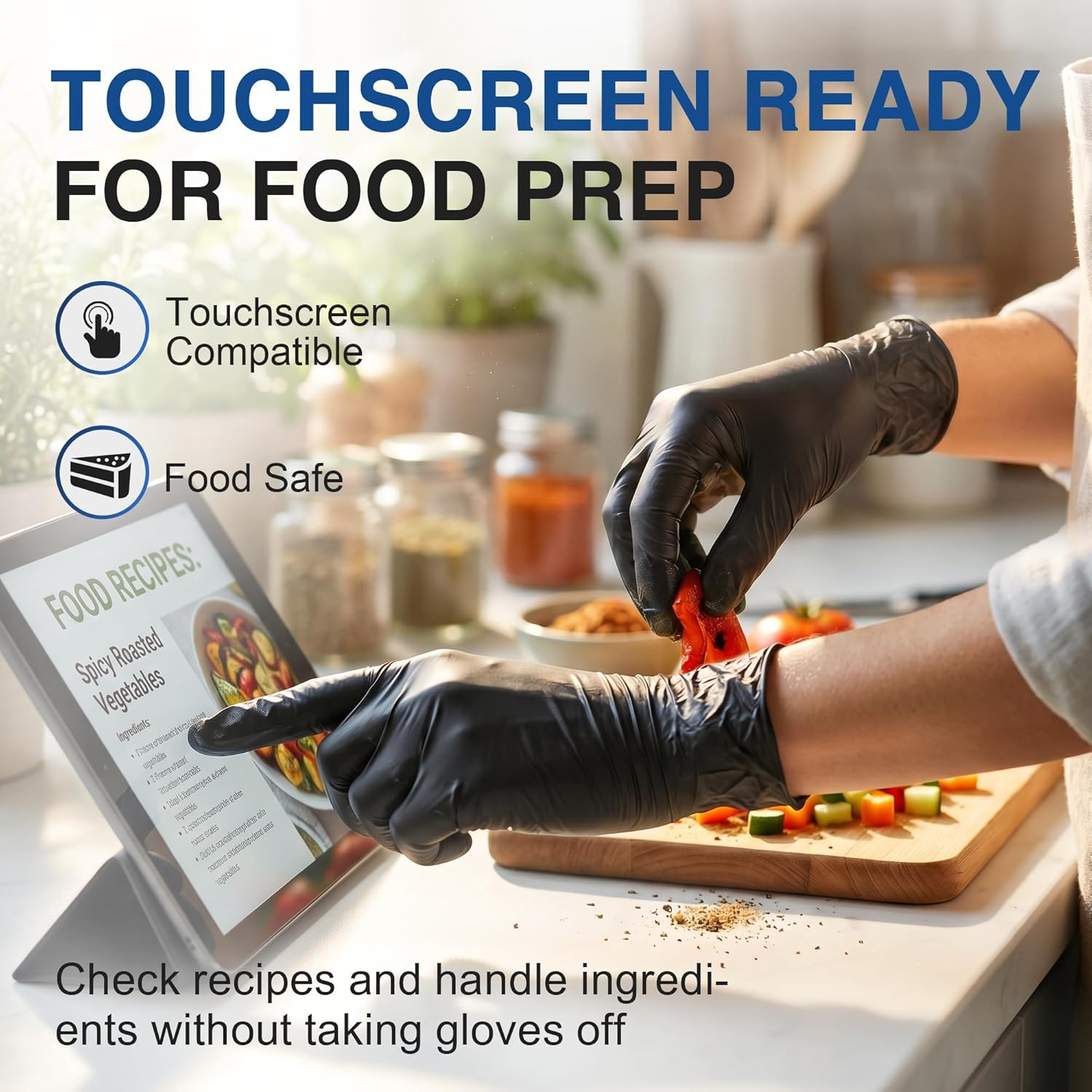 Schneider Black Nitrile Gloves, Powder Free, Disposable Gloves Latex Free for Me