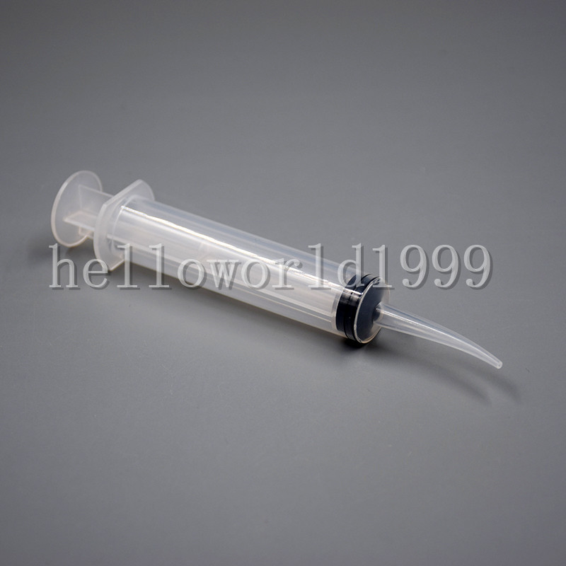 50 Pcs Disposable Dental Irrigation Syringe Curved Tip Utility Hobby Tools 12ML