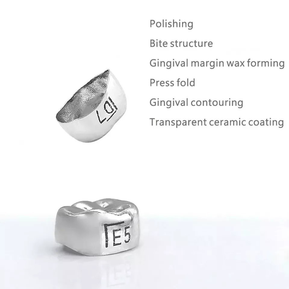 5 Pcs/Box Dental Stainless Steel Kids Primary Molar Crown Pediatric Metal Crowns