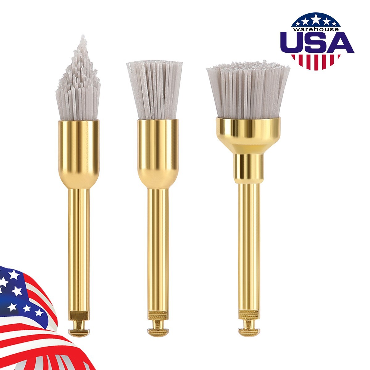 AZDENT Dental Silicon Carbide Aluminium Oxide Polishing Brush Sharp/Flat/Bowl