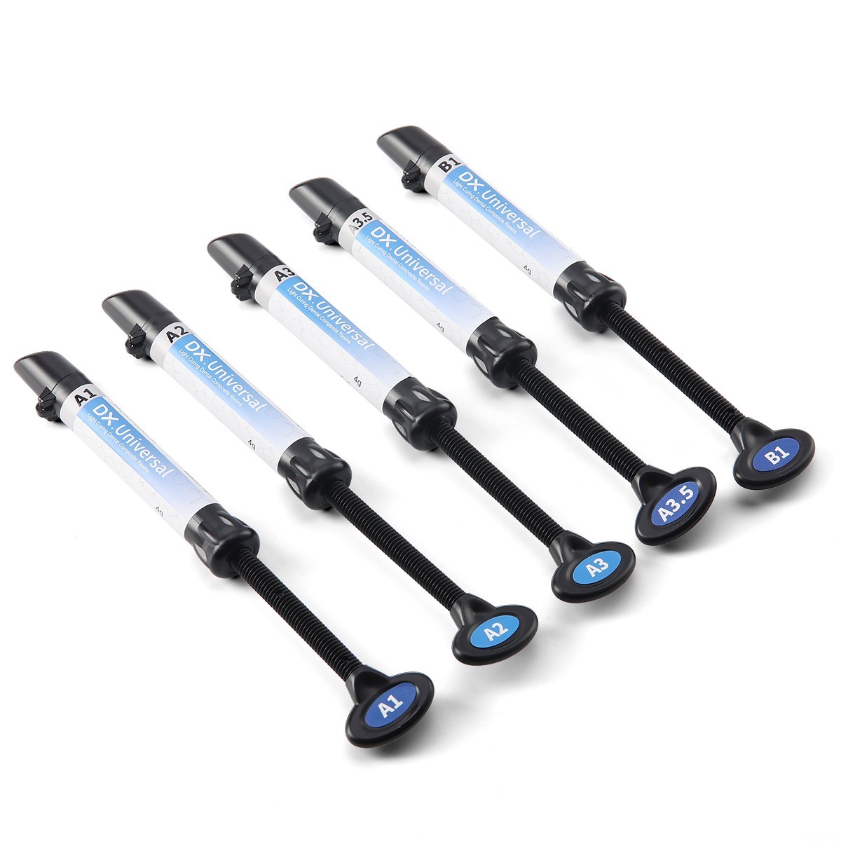 Kit de resina de compuesto de cura dental Dentex Light Shade A1 A2 A3 A3.5 B1
