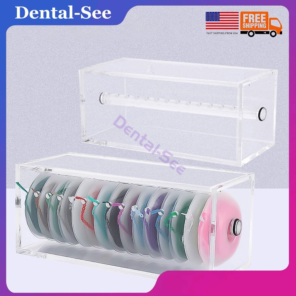 Dental Orthodontic Power Chain Box Acrylic Dispenser Placing Holder Case USA