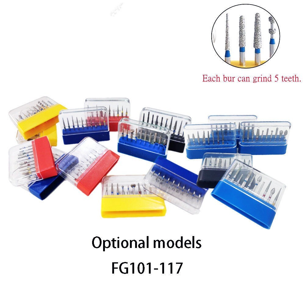 Dental Diamond Burs FG Polishing Drills Kit FG101-FG117 for High Speed Handpiece