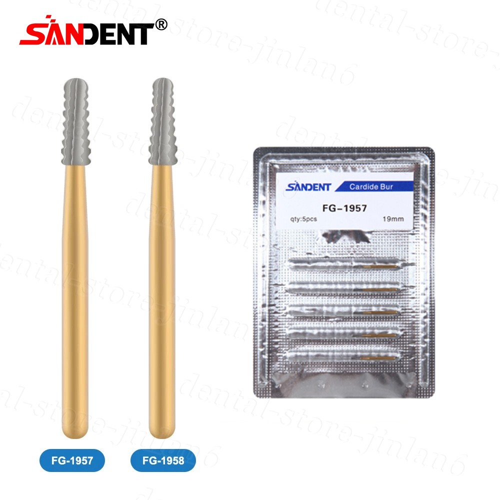 Dental Tungsten Steel Carbide Crown Metal Cutting Bur High Speed FG-1957/FG-1958