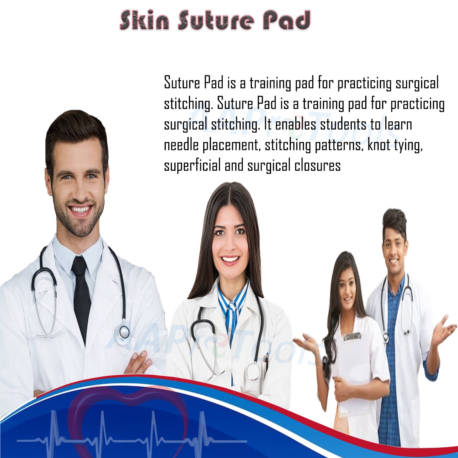 20 Medi Skin Suture Practice Silicone Pad Wound Simulated Surgical Training Kit