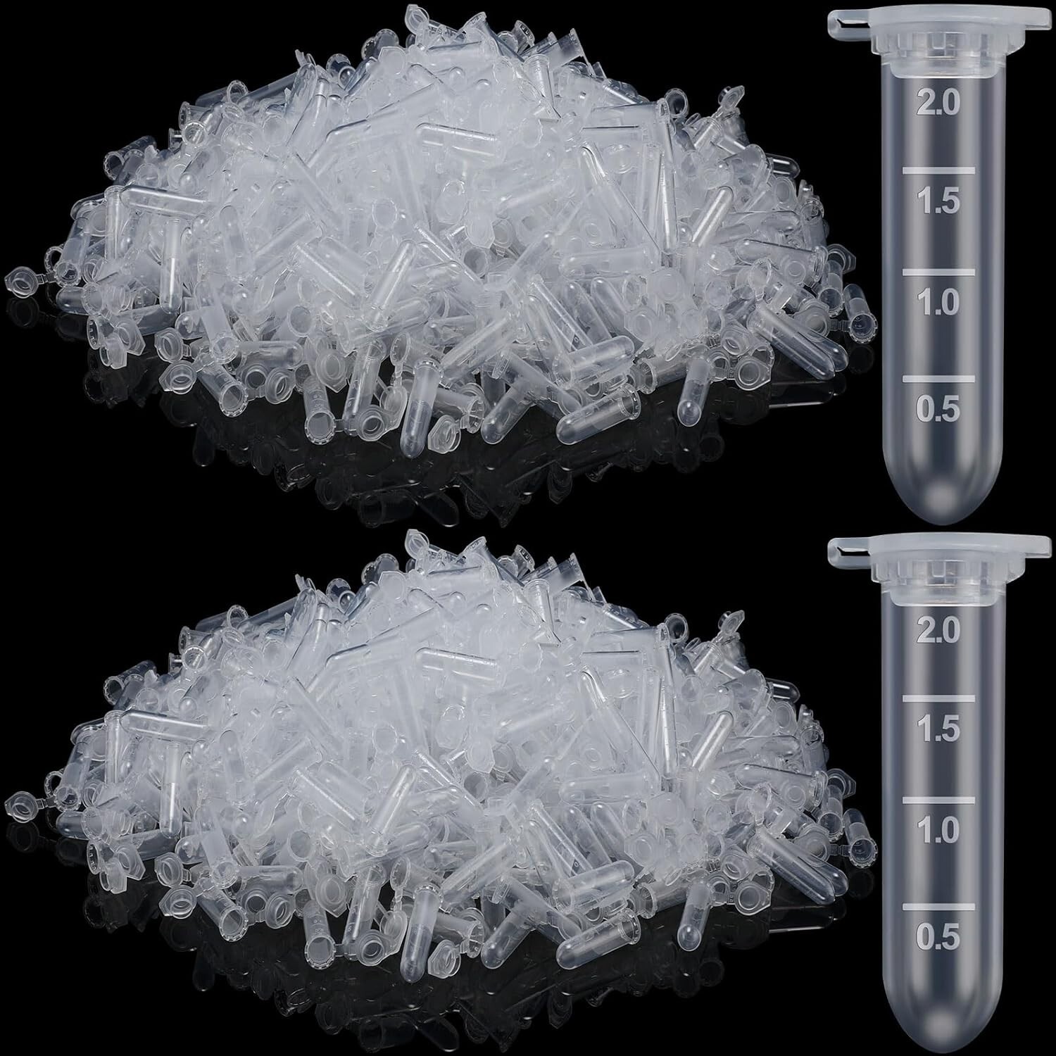 500Pcs Microcentrifuge Tubes 2ML Snap Cap Polypropylene Graduated Scientific