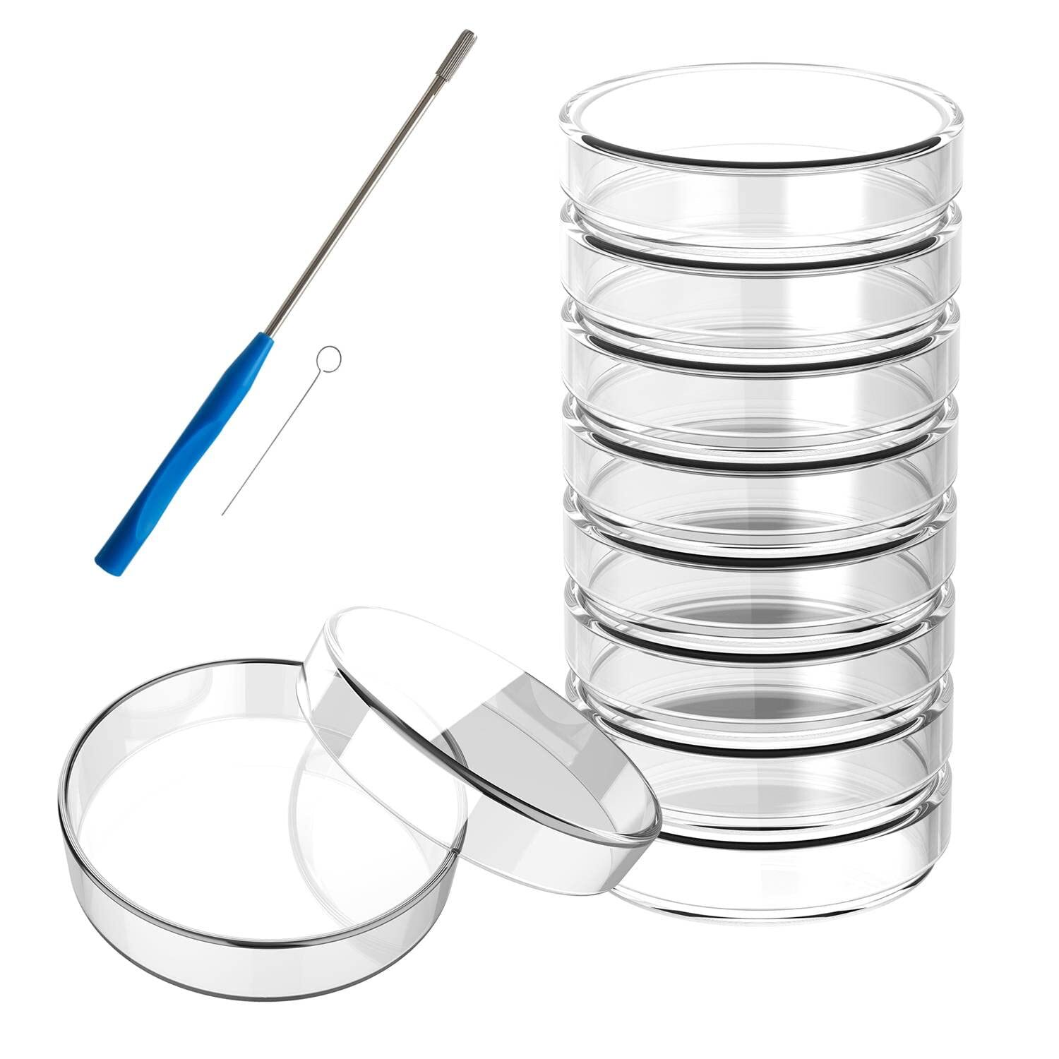 60/90/100mm Glass Petri Dishes with Lids Autoclavable Lab Petri Plates Reusable