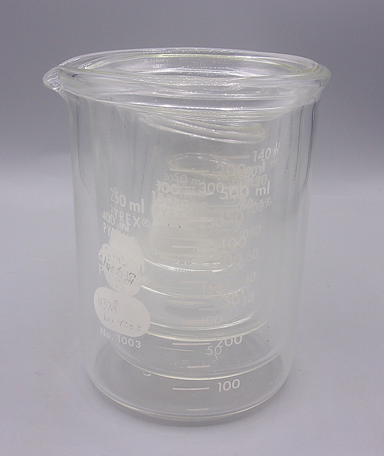 8 pc Pyrex Lab Beaker Lot Mixed Sizes 10mL-600mL Graduated Glass Set
