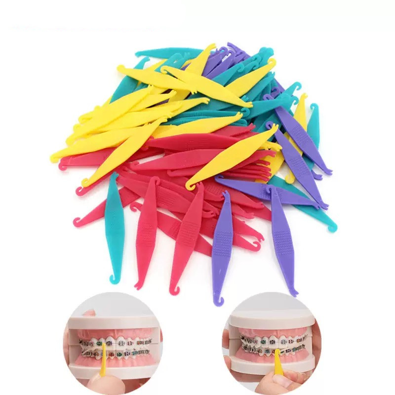 Dental Orthodontic Elastic Placer Elastic Rubber Band Placers Mixed Color