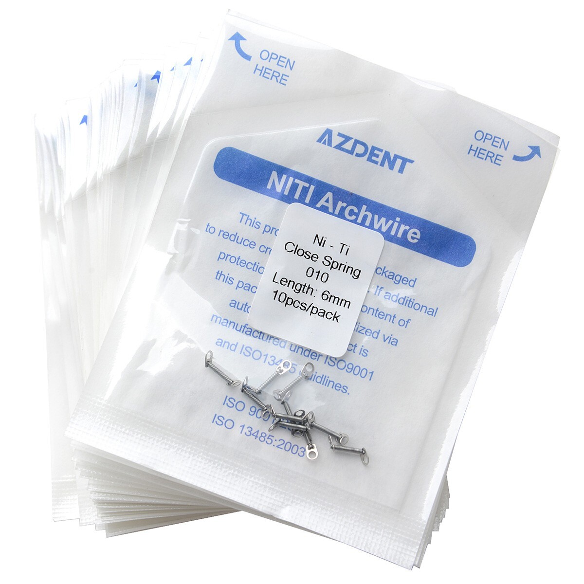 AZDENT Dental Orthodontic Closed Coil Spring 0.010″ 6mm 0.012*12mm 10pcs/Pack