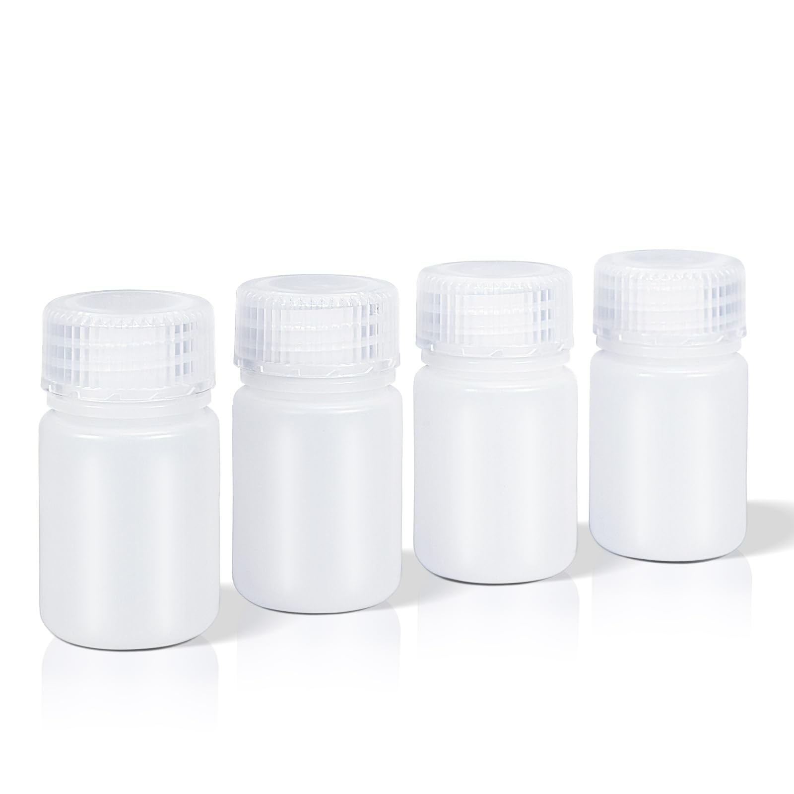 DEMORA 1 oz Small Plastic Bottles with Caps, Airtight 1 oz, Translucent