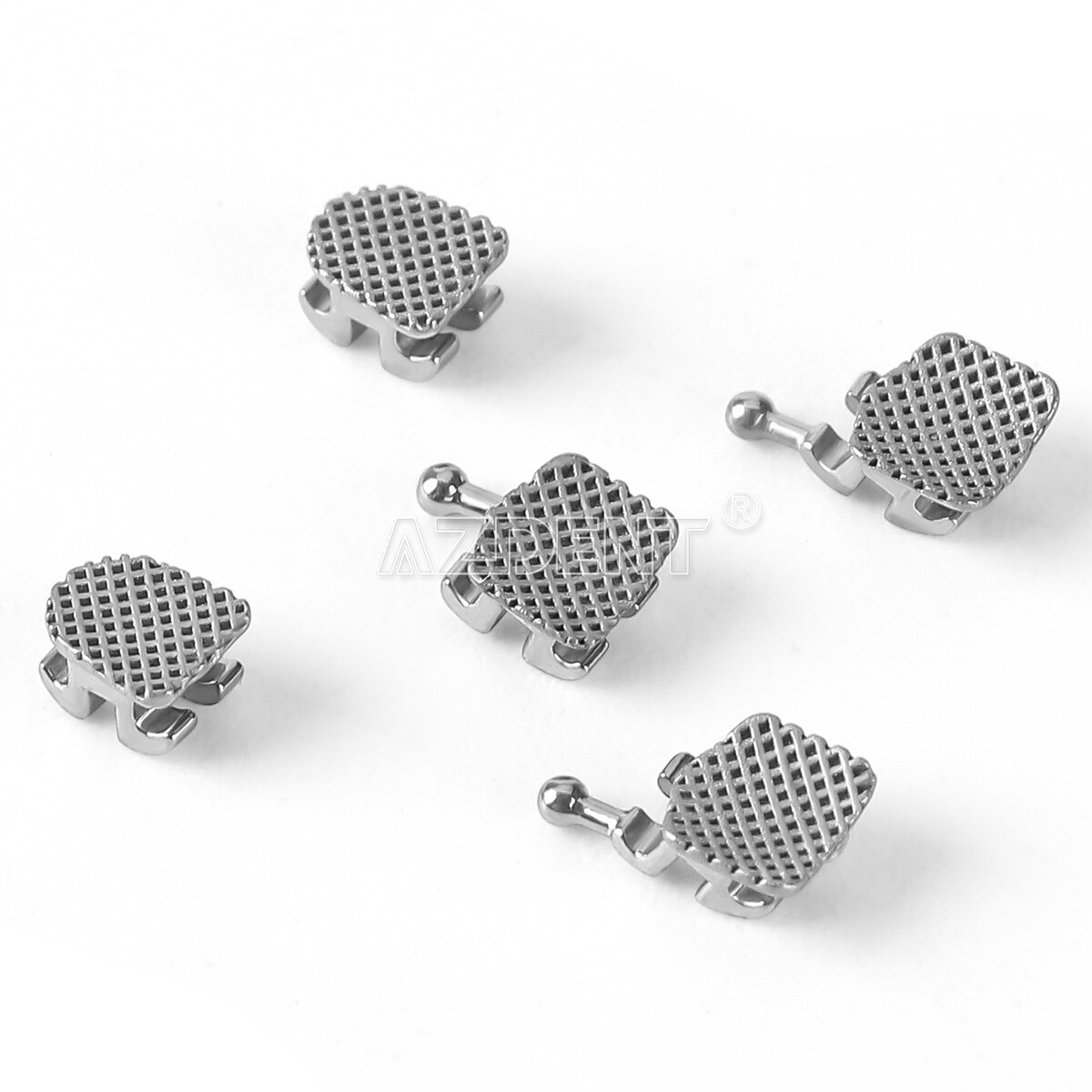AZDENT 50 Set Dental Orthodontic MIM Monoblock Brackets Brace MBT/Roth Hooks