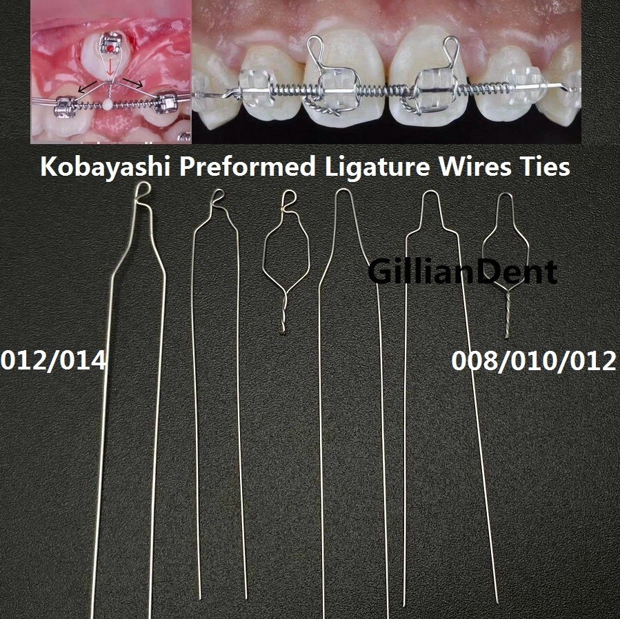 Dental SS Orthodontic Preformed Ligature Wire Kobayashi Tie Long Short Twisted