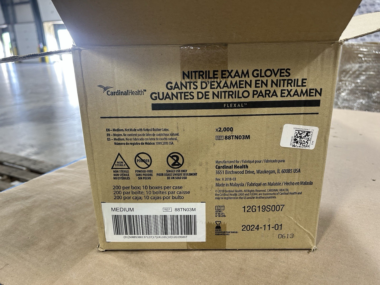 Cardinal Health Nitrile Exam Gloves 10×200 (2000)