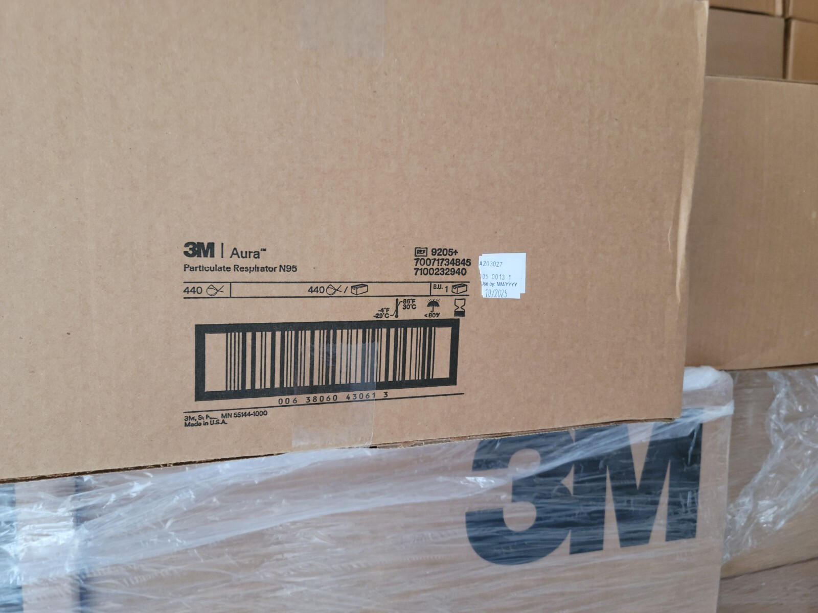 3M 9205+ AURA N95 NIOSH Approved Particulate Respirator Mask Face Masks USA MADE