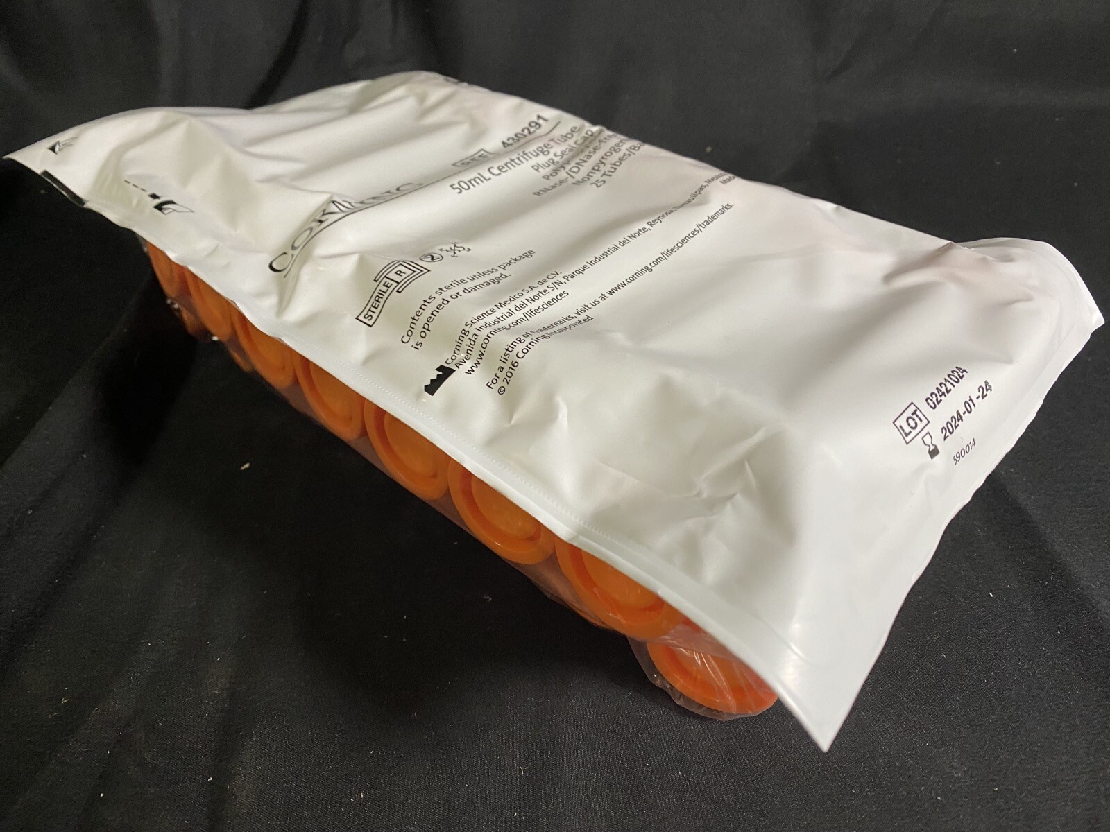 CORNING Polypropylene 50mL Centrifuge Tube w/ Plug Seal Cap 430291 (25/pk)