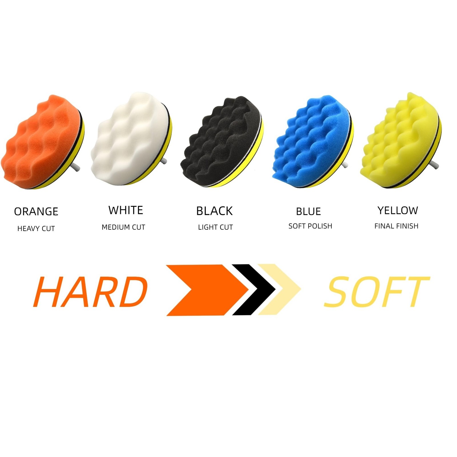 12Pcs 5inch Foam Buffing Polishing Pads Kit, with Coral Fleece Pad, Backing P…