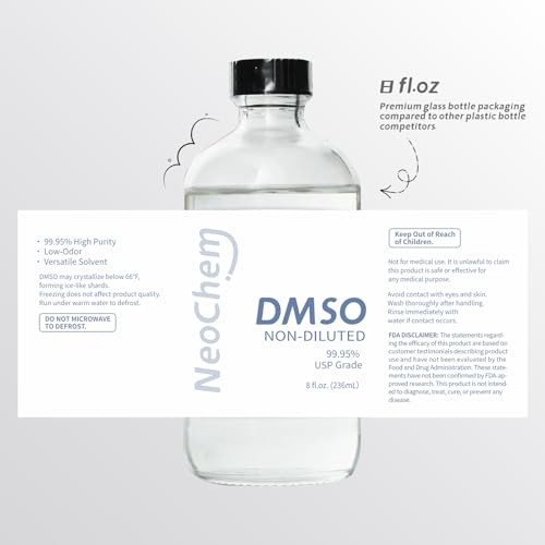 Dimethyl Sulfoxide (DMSO) 99.95% Pure Liquid |8 oz. DMSO Non-diluted | Undilu…