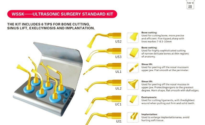 Dental Tools Piezosurgery Tips KIT Bone Cutting Sinus lifting Implant Oral Care