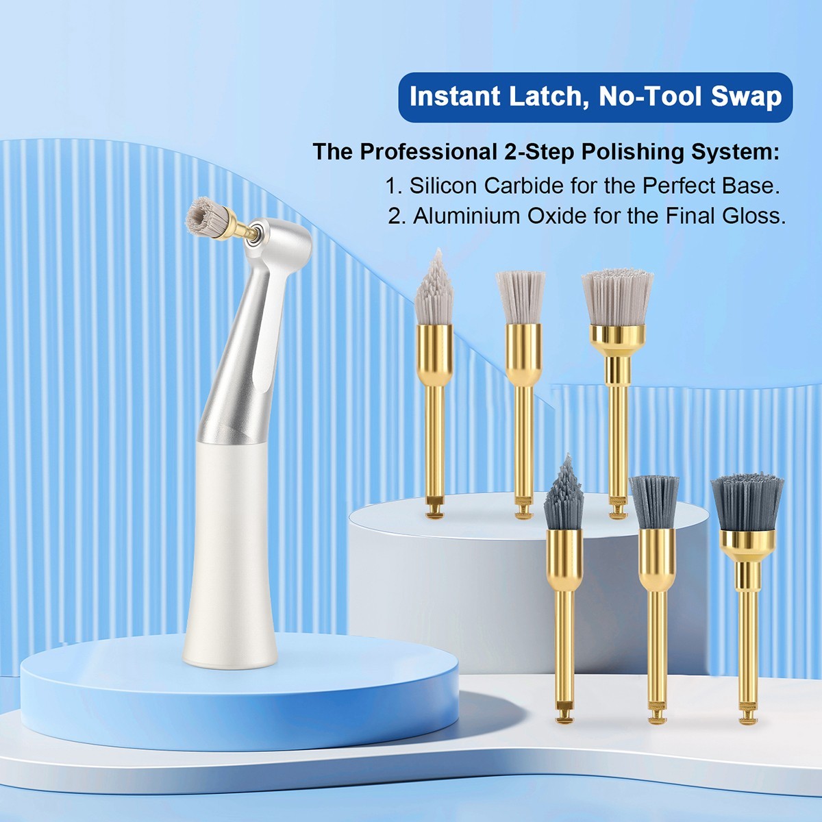 AZDENT Dental Silicon Carbide Aluminium Oxide Polishing Brush Sharp/Flat/Bowl