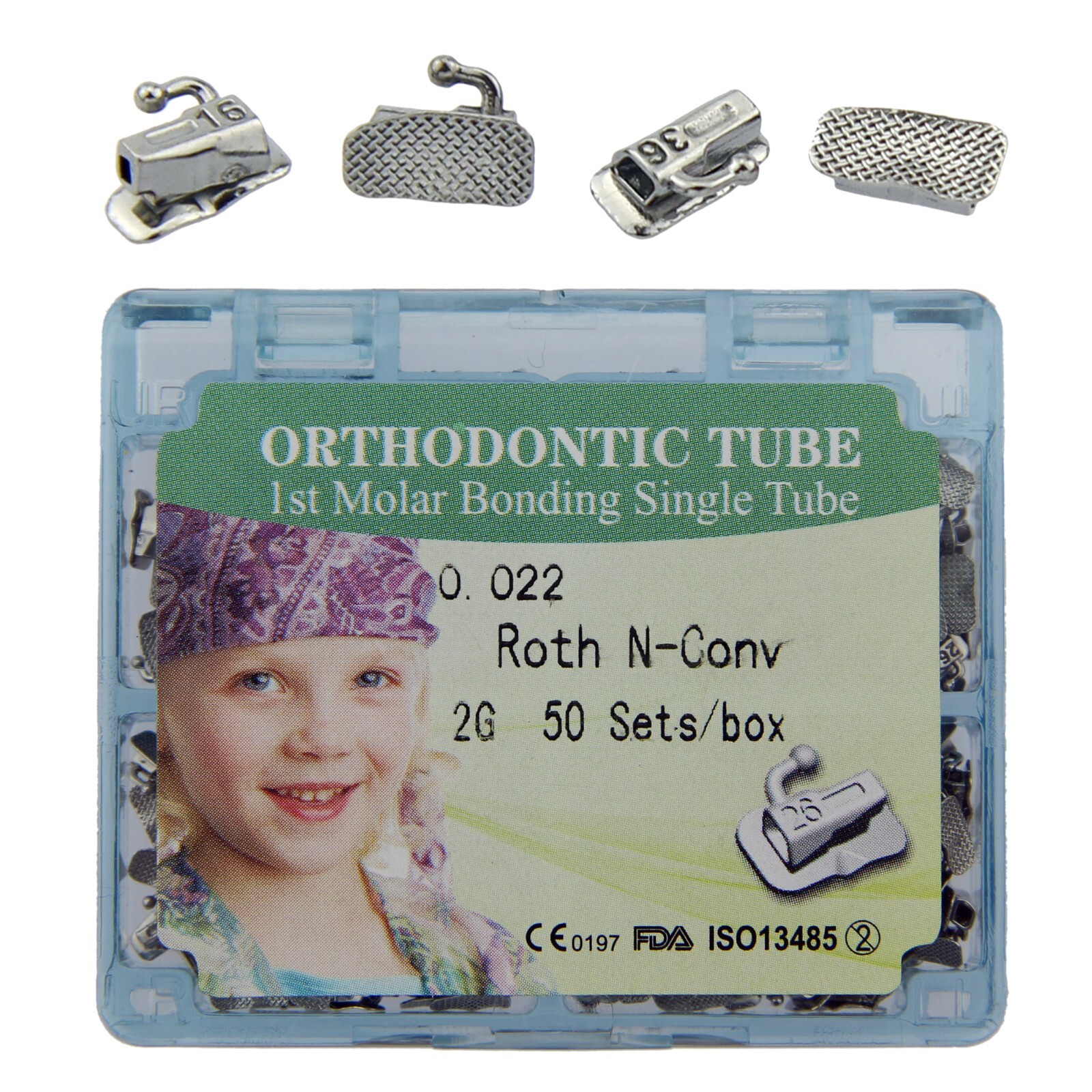 200 Orthodontic Buccal Tube 1st 2nd Molar Tubos Ortodoncia Roth MBT 022 Bondable