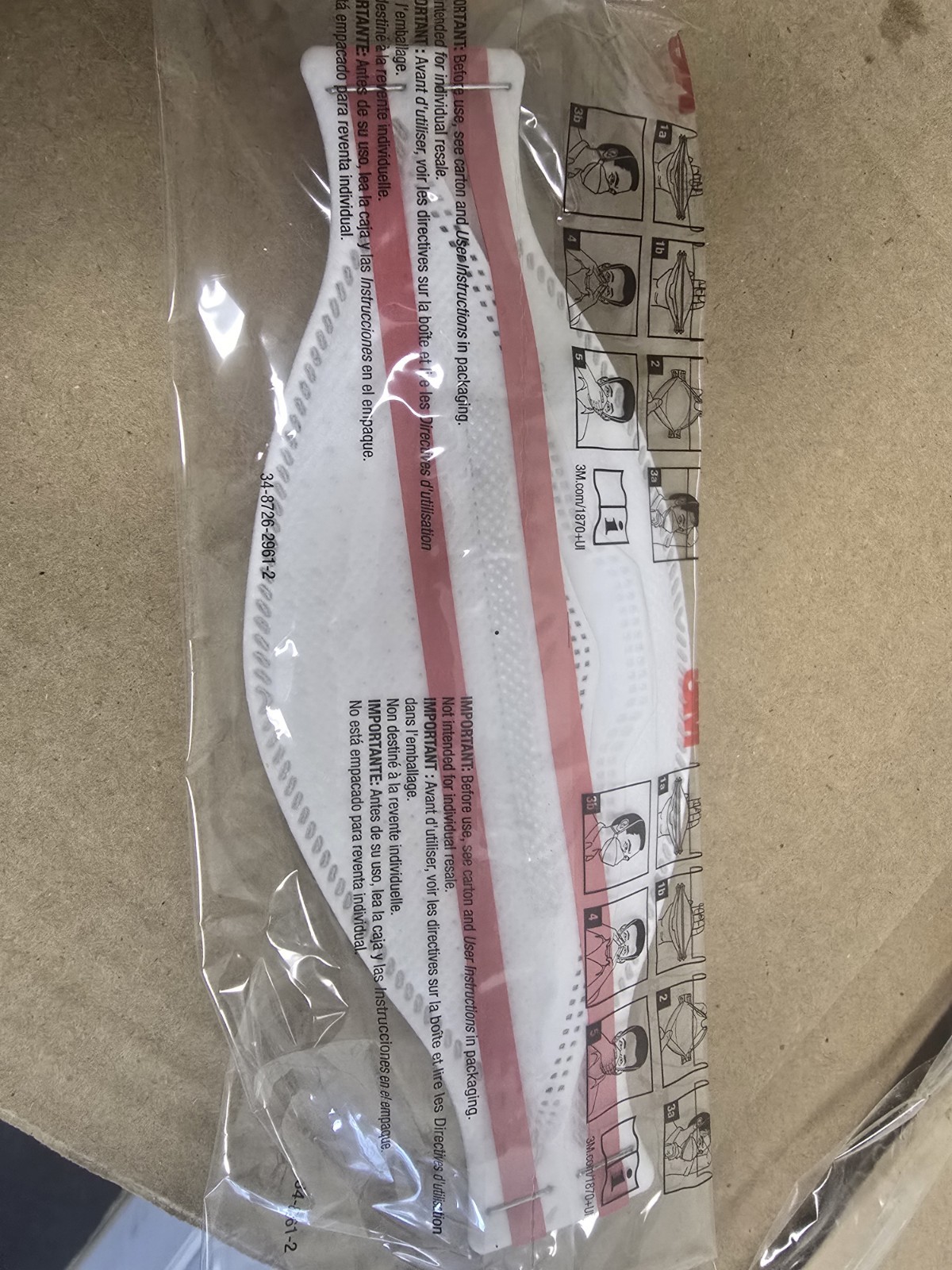 Case of 440 3M Aura 9205+ N95 NIOSH Approved individually sealed Masks