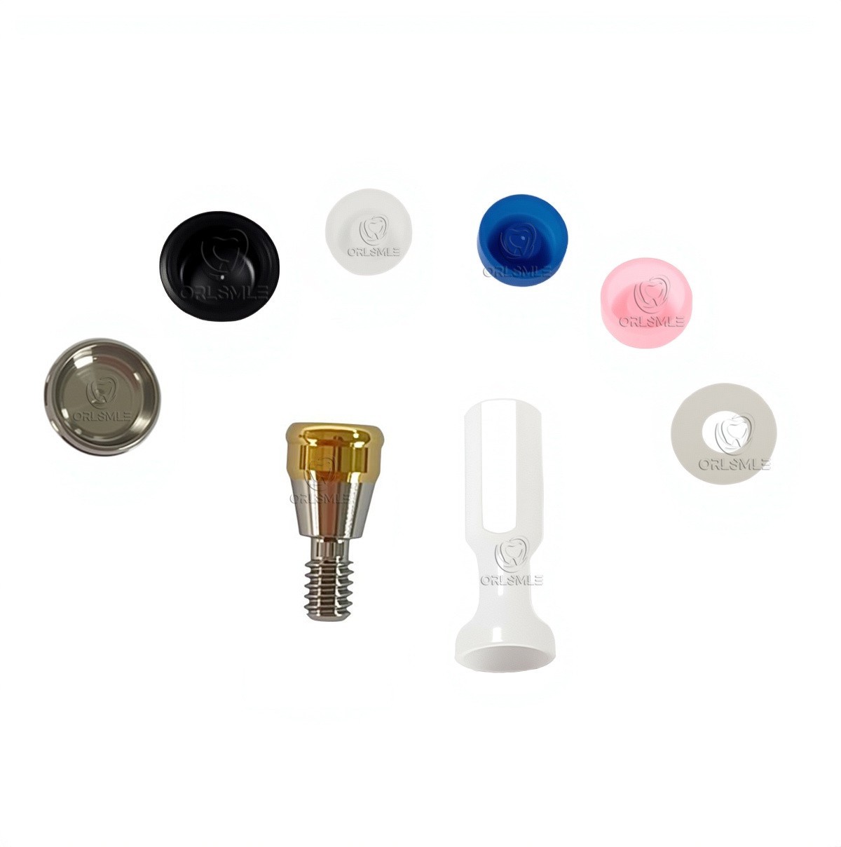 Locator abutment & Standard males caps fit to Nobel Active RP GH1-6