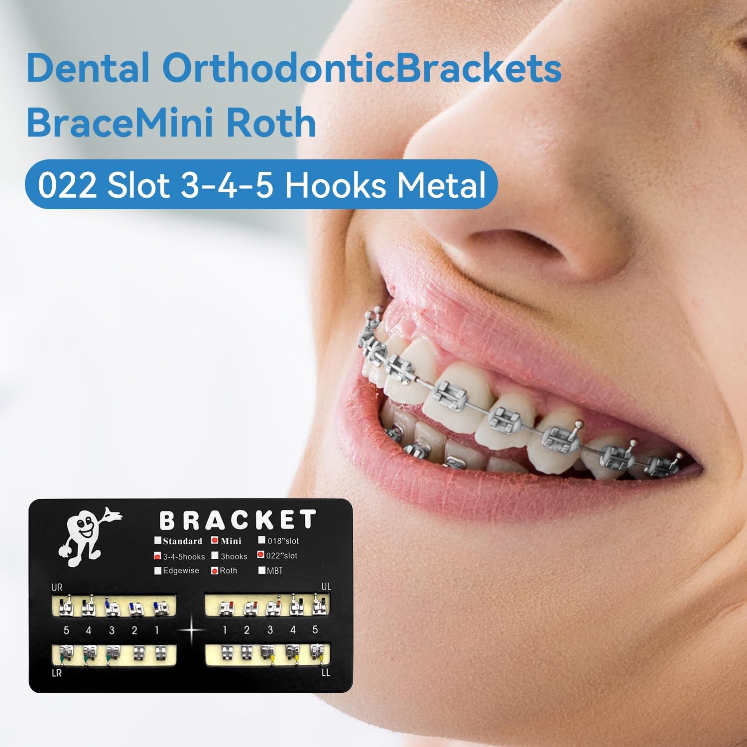 Mini Roth Brackets 300pcs/Pack with Hook on 345 Teeth