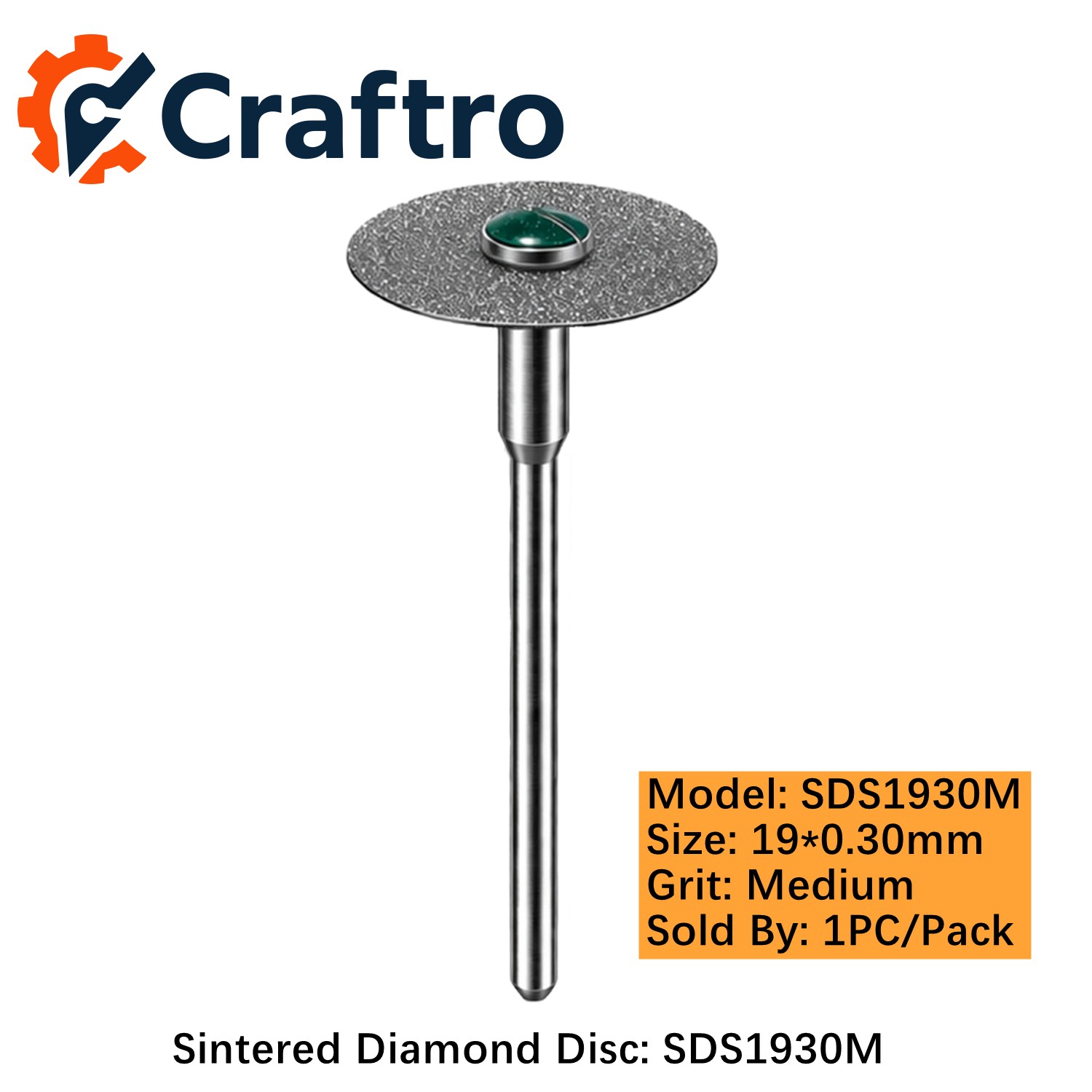 Dental Sintered Diamond Cutting Disc HP2.35mm For Handpiece Fine/ Medium Grit