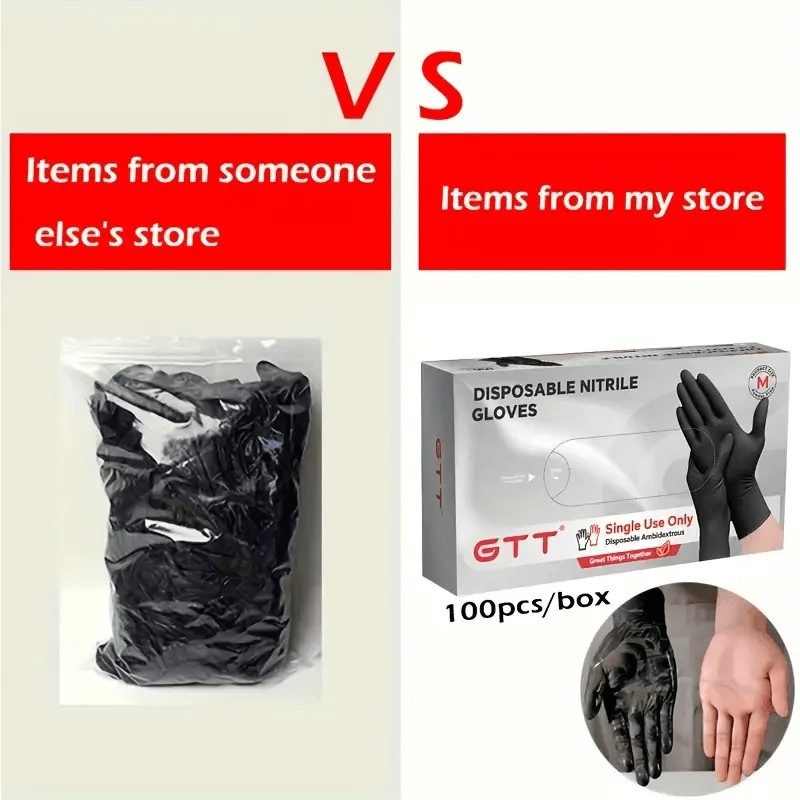 100/200/400/800Pcs Black Nitrile Examine Gloves Disposable 5MIL Medical Latex-Fr
