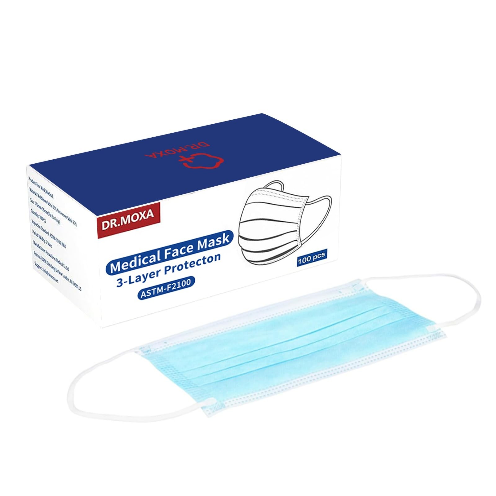 100 Pack Medical Disposable Face Masks for Protection, ASTM Level 2, 3 Layers…