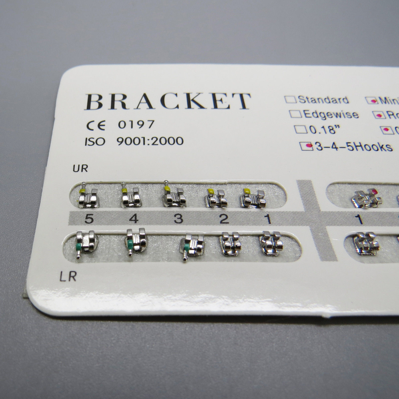 20 Pcs/Kit Dental Orthodontic Metal Bracket Braces Standard Roth .022 Hook 3-4-5