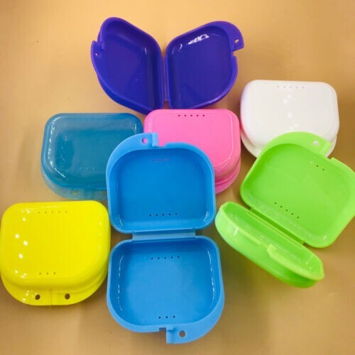 Dental Orthodontic Retainer Denture Storage Box Case Mouthguard Container Colors