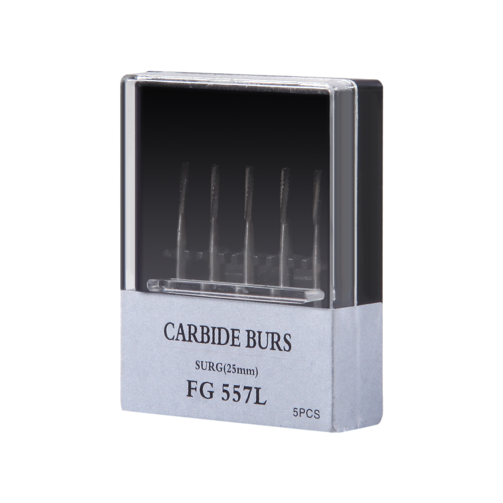 5PCS Carbide Surgical Burs FG 557L SURG 25mm Bur for High Speed Dental Handpiece