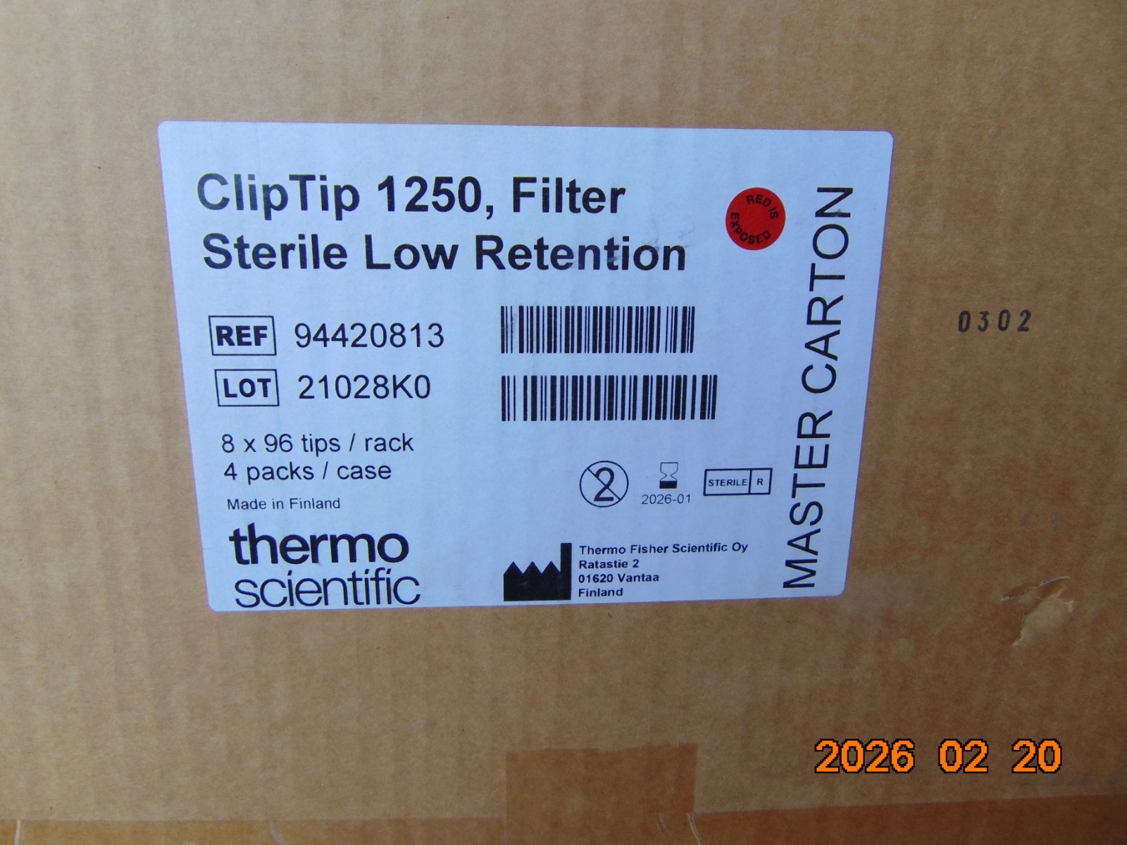 Thermo Scientific 94420813 ClipTip 1250 μL Filter Sterile Low Retention Tips