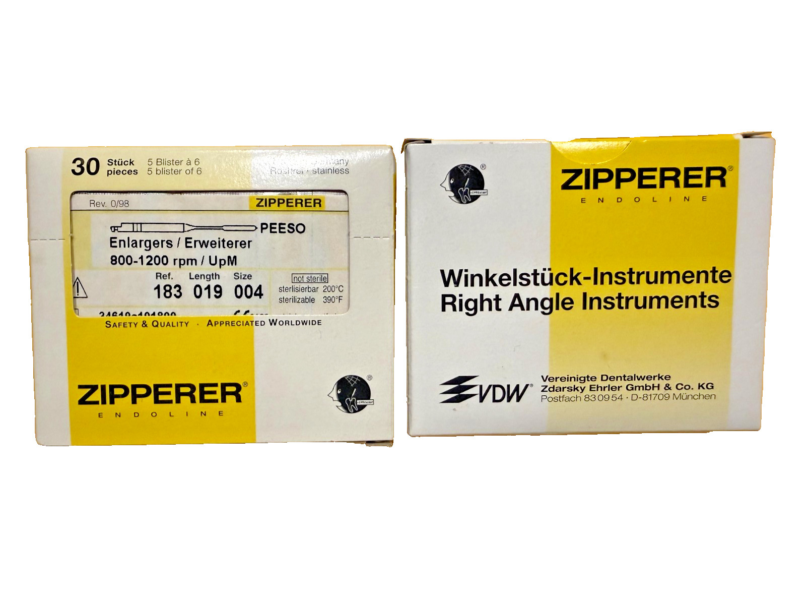 VDW Glidden PEESO Endo Rotary Drills size 5 (5 x 6 pk) 30 units Germany