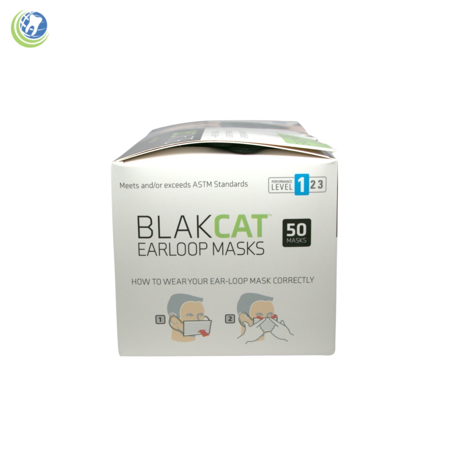 Black Disposable Face Masks Level 1 by Blak Cat 4 Layers 50/Box Medical Dental