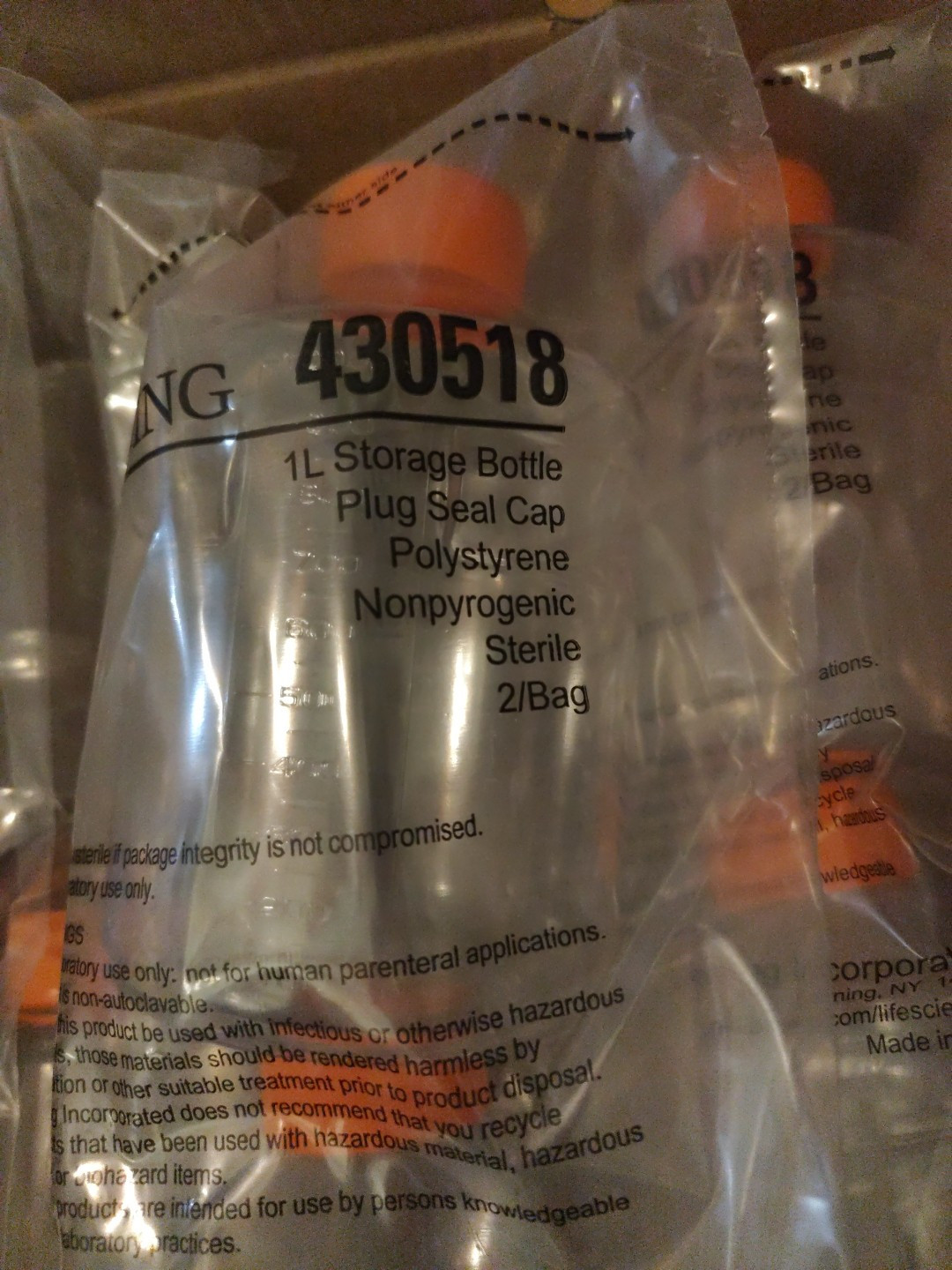 5 Packs X 2 Bottles Total 10 Bottles Corning 1 Liter Storage Bottle 430518