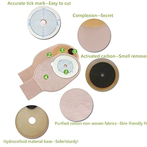 20PCS Colostomy Bags with Clamp Closure, Ostomy 20 Count (Pack of 1)