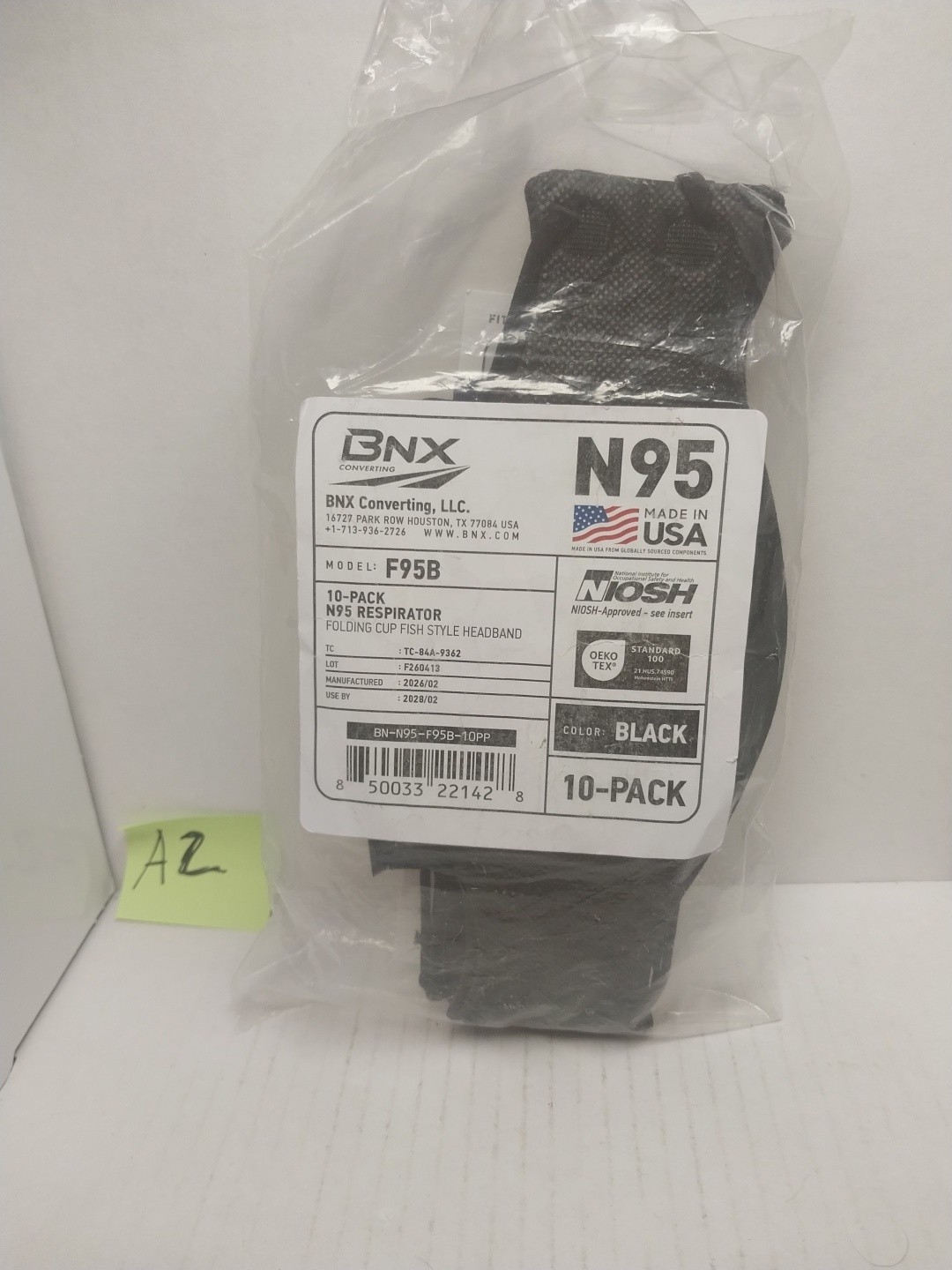 BNX N95 Mask Black NIOSH Certified MADE IN USA Particulate Respirator Protect…