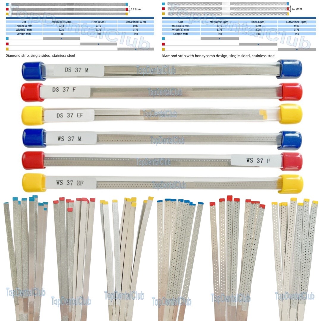 Dental S.S Diamond Polishing Finishing Strips Metal Polishing Sands Single Side