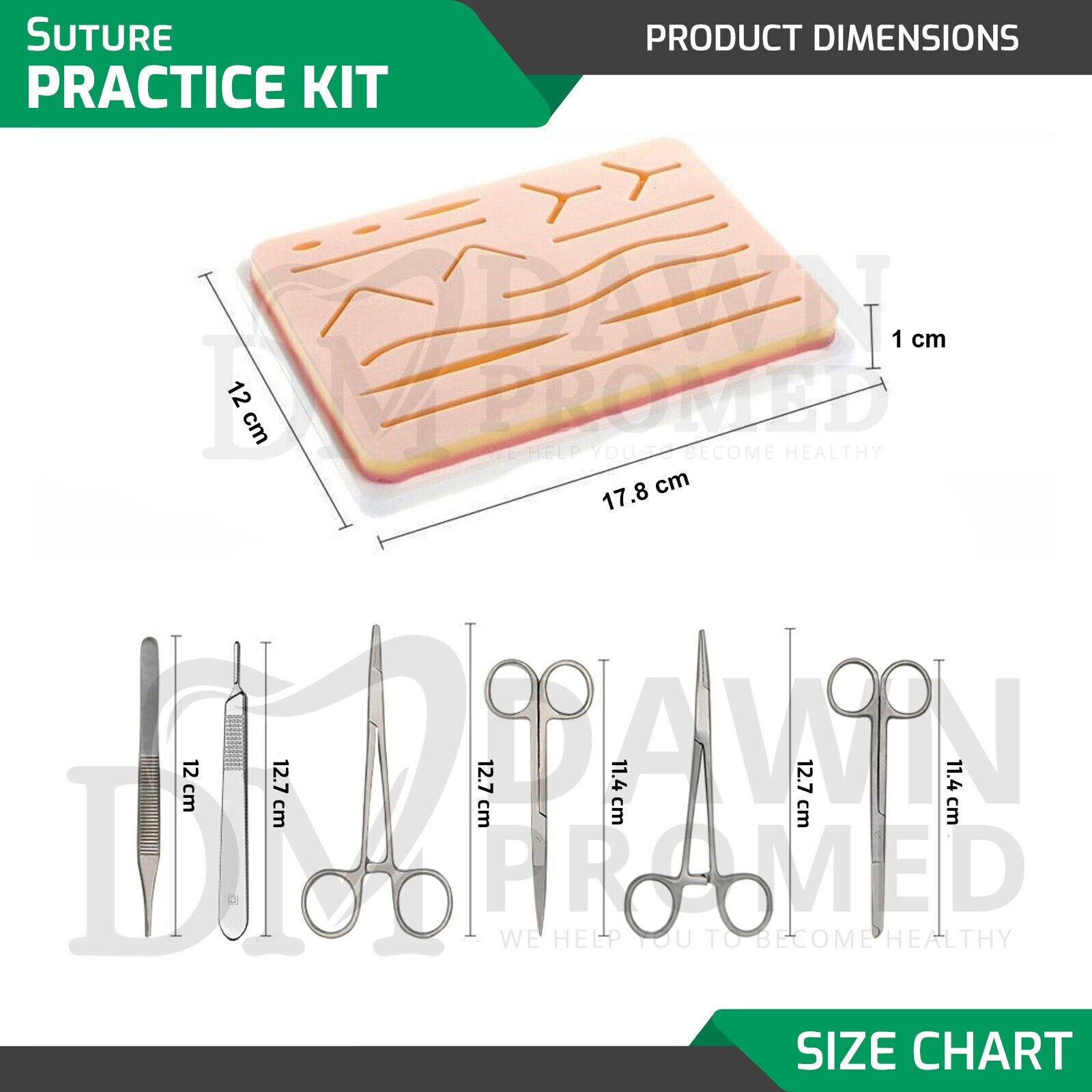 27 Pieces Practice Suture Kit with Pad for Medical Veterinary Student Training