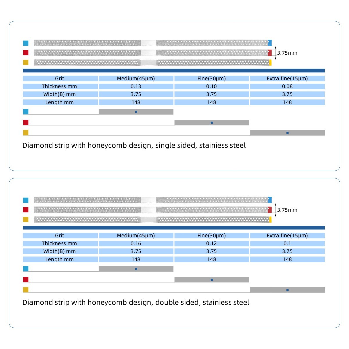 Dental Saw Diamond Polishing Finishing Strips Orthodontic IPR Strip 15μm-45μm
