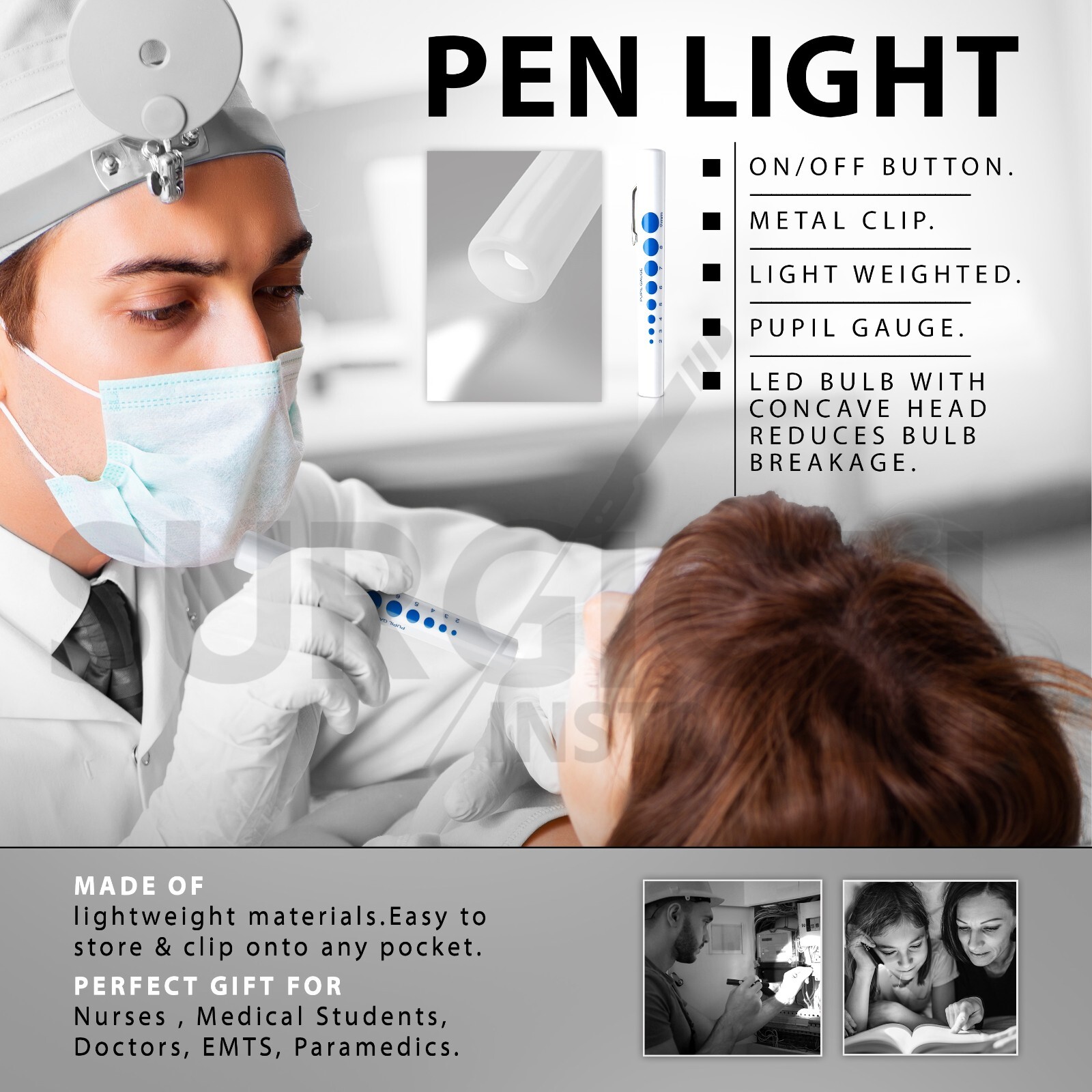 48 Disposable Penlights Diagnostic ENT, EMT Emergency Medical INSTRUMENTS