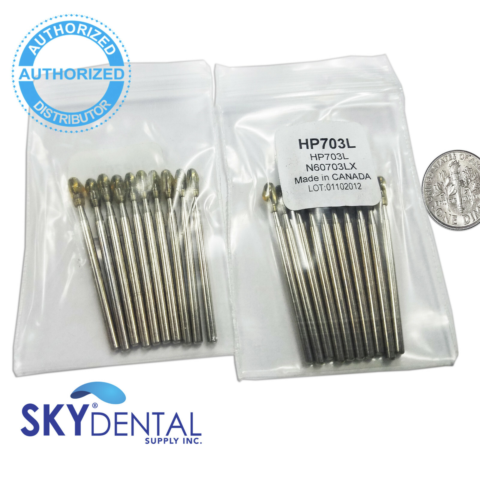 Beavers HP703L Carbide Burs HP Shank 4 Straight Handpiece Made in Canada 100 Bur