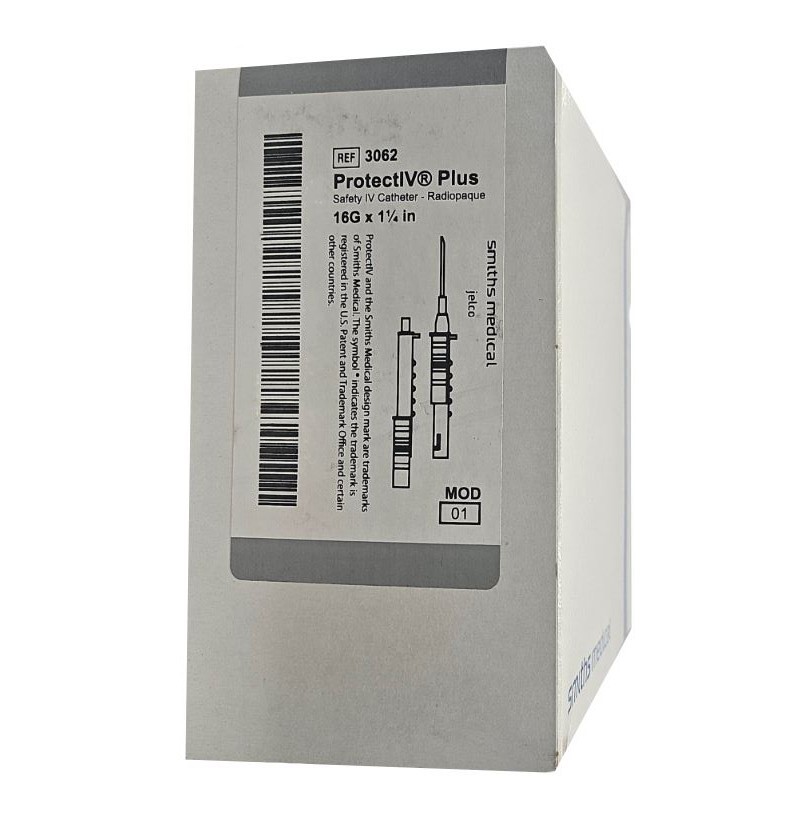 *50-Pieces* Smiths Medical Jelco ProtectIV Safety IV Catheter Radiopaque 3062