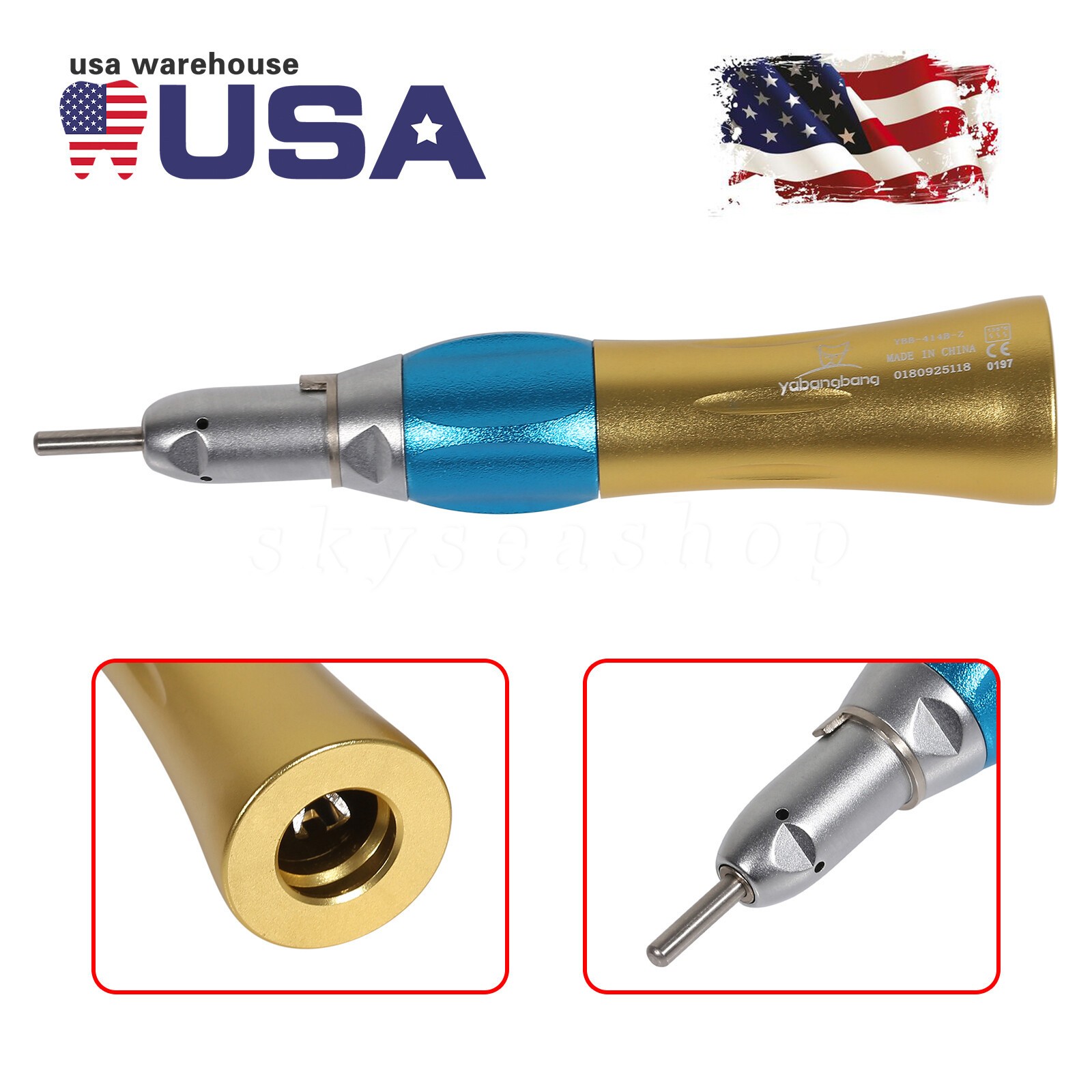 Dental low slow speed straight handpiece/ contra angle/air motor 4 Holes / RA1-8