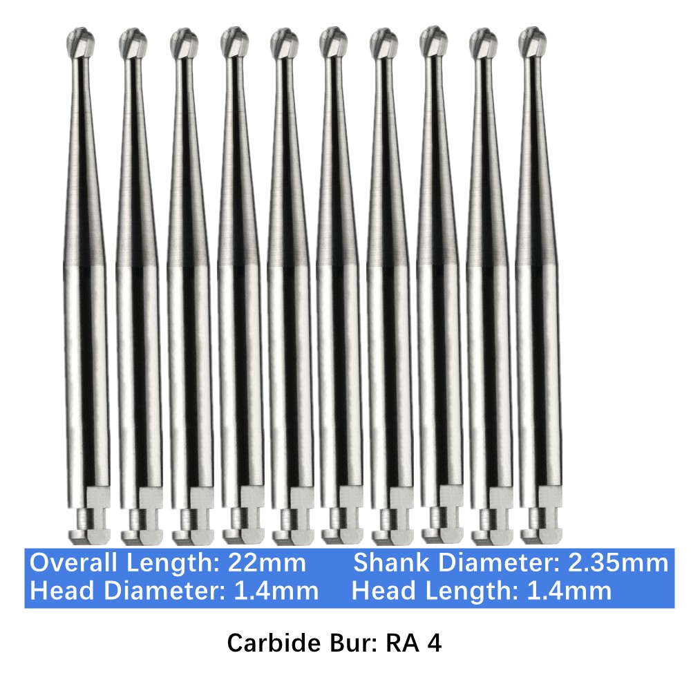 Vakker 10PC Dental Tungsten Low Speed Carbide Burs Latch Type LA RA SURG